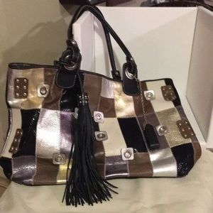 Aqua Madonna patchwork purse